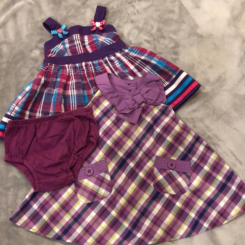 Wonderkids & Youngland Purple Dresses Bundle - 12M